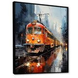 Orange Train Journey I - Train Canvas Wall Art