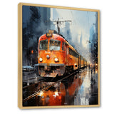 Orange Train Journey I - Train Canvas Wall Art