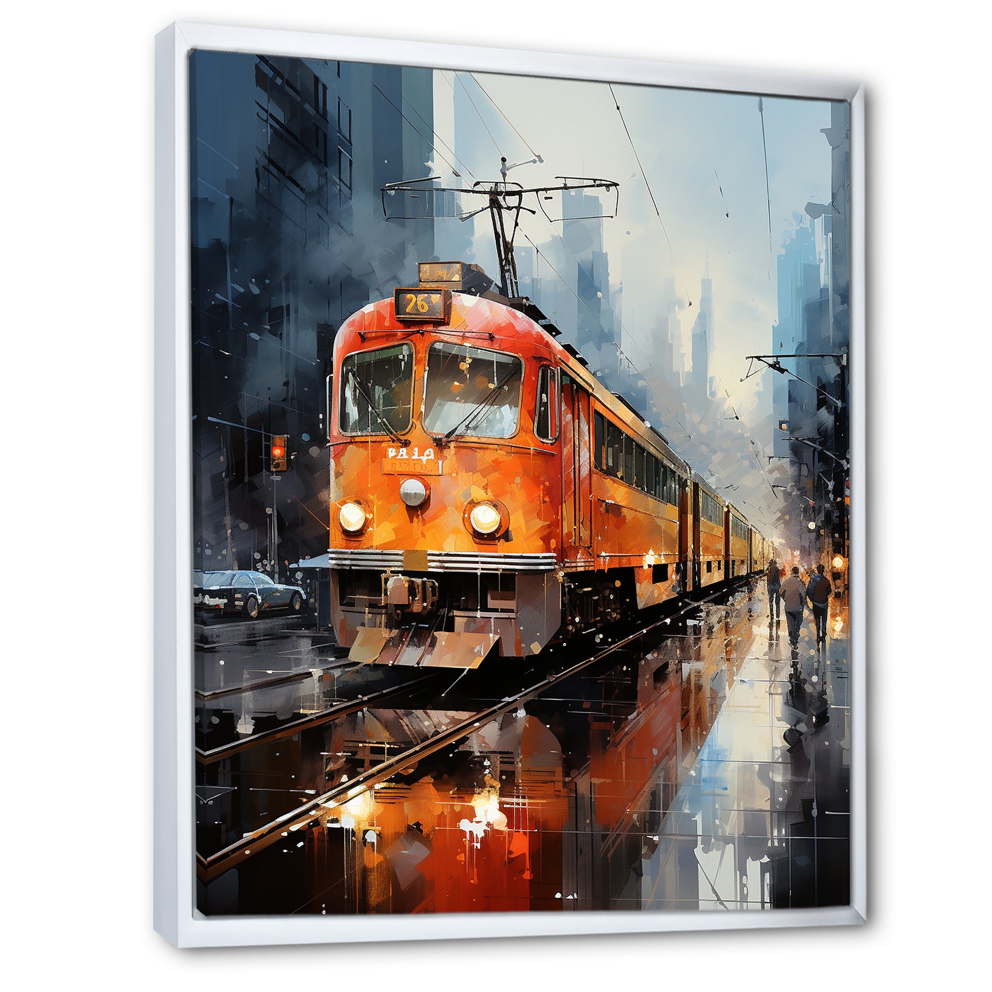 Orange Train Journey I - Train Canvas Wall Art