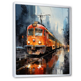 Orange Train Journey I - Train Canvas Wall Art