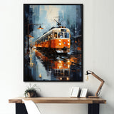 Orange White Train Journey - Train Canvas Wall Art