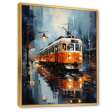 Orange White Train Journey - Train Canvas Wall Art