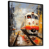 White Red Train Journey - Train Canvas Wall Art