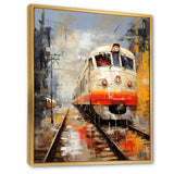 White Red Train Journey - Train Canvas Wall Art