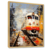 White Red Train Journey - Train Canvas Wall Art