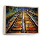 Orange Train Rails Track - Train Canvas Wall Art