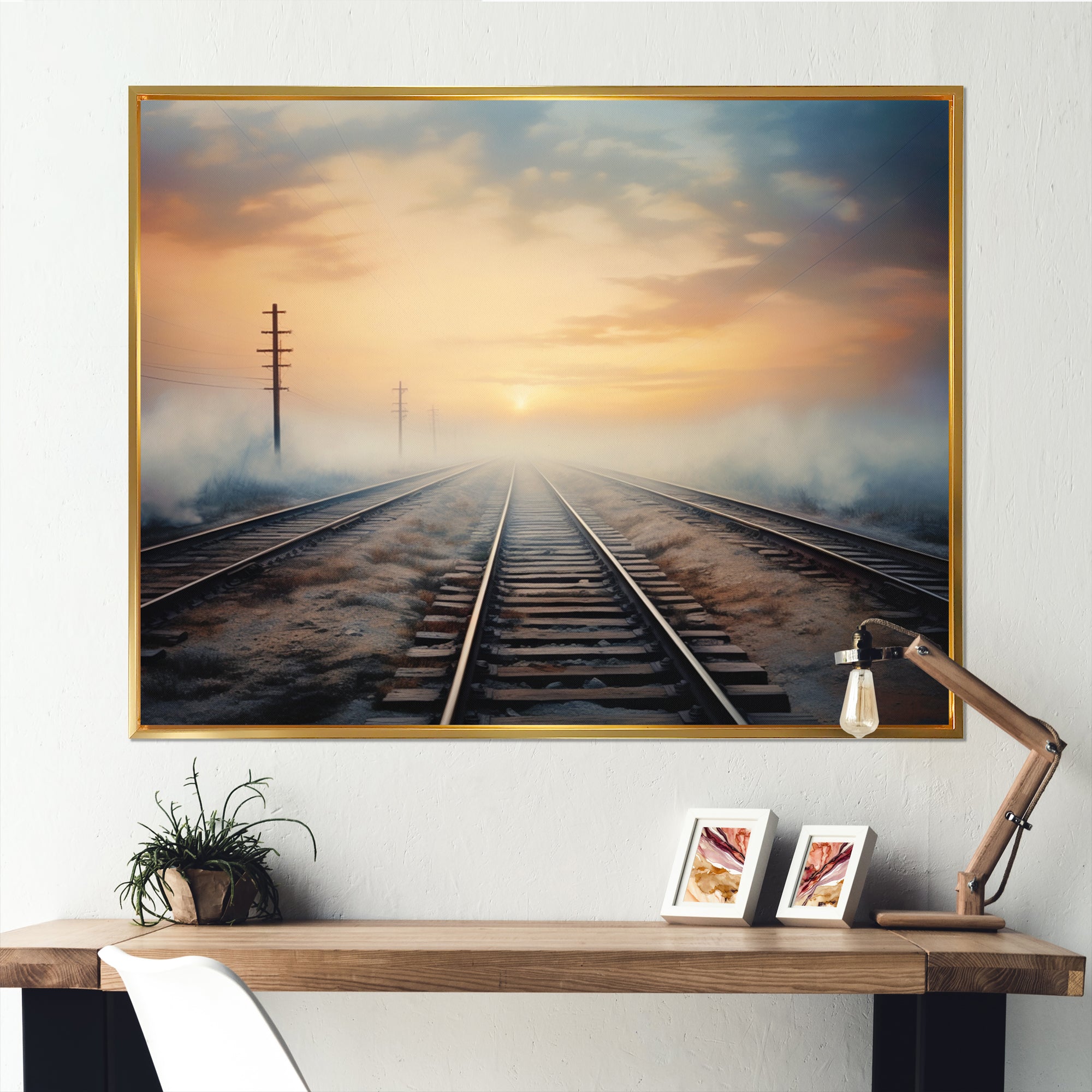 Train Transcendent Tracks - Train Canvas Wall Art