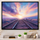 Purple Train Transcendent Tracks - Train Canvas Wall Art