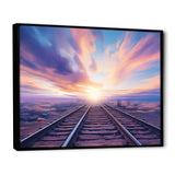 Purple Train Transcendent Tracks - Train Canvas Wall Art