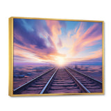 Purple Train Transcendent Tracks - Train Canvas Wall Art