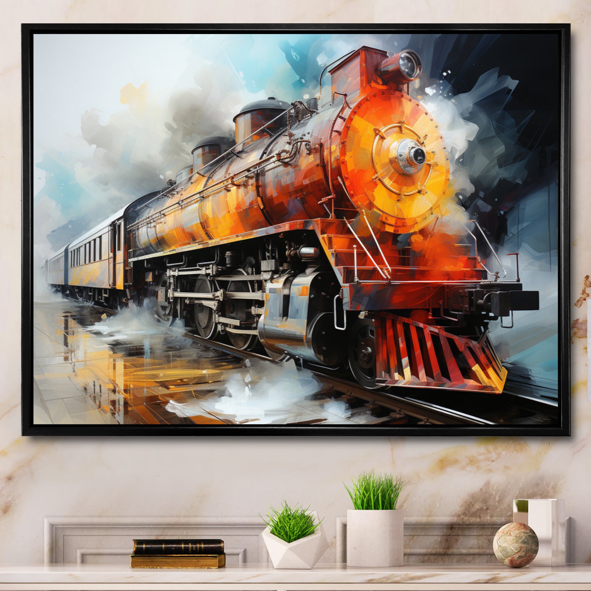 Abstract Train Translucent Rhythms I - Train Canvas Wall Art