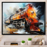 Abstract Train Translucent Rhythms I - Train Canvas Wall Art