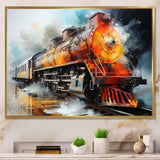 Abstract Train Translucent Rhythms I - Train Canvas Wall Art