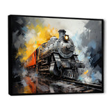 Yellow Grey Train Translucent Rhythms - Train Canvas Wall Art