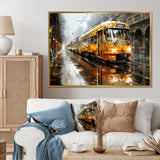 Yellow Train Translucent Rhythms I - Train Canvas Wall Art