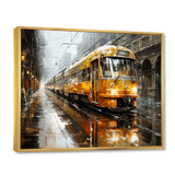 Yellow Train Translucent Rhythms I - Train Canvas Wall Art