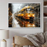 Yellow Train Translucent Rhythms I - Train Canvas Wall Art