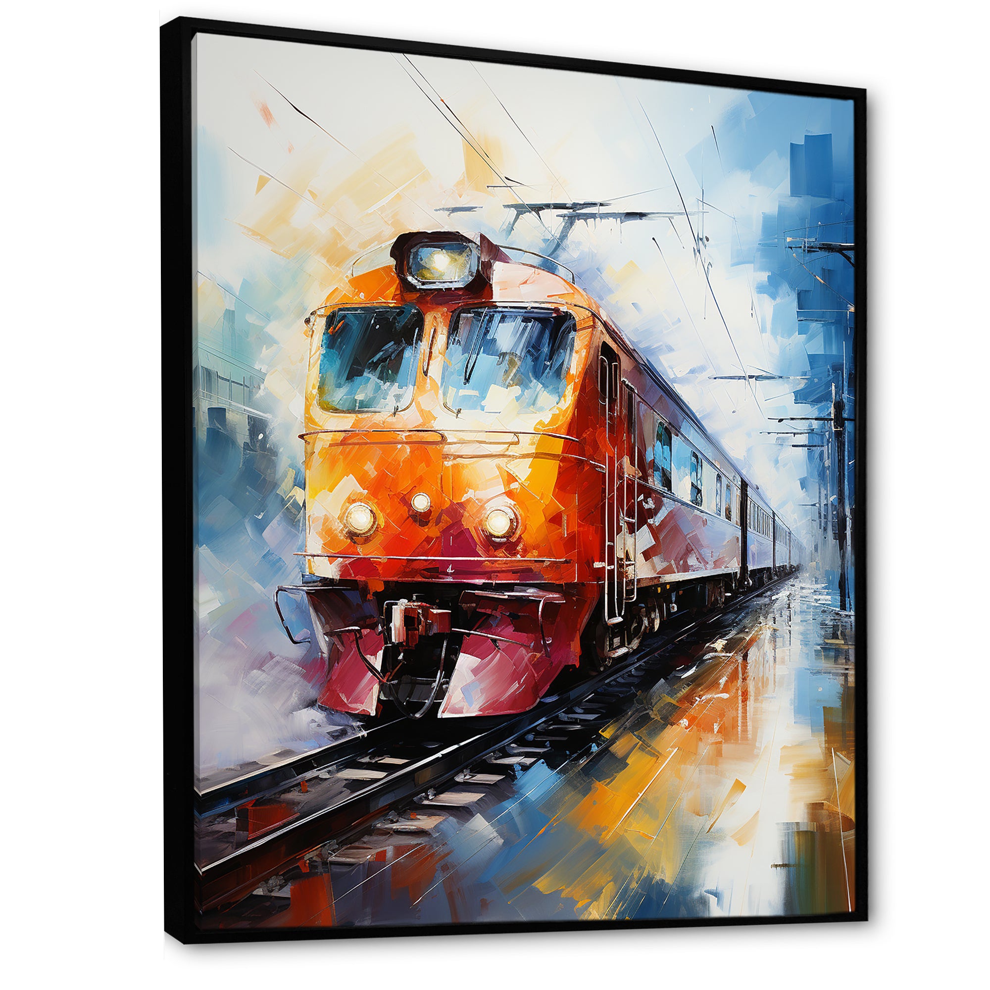 Abstract Train Vibrant Motion I - Train Canvas Wall Art