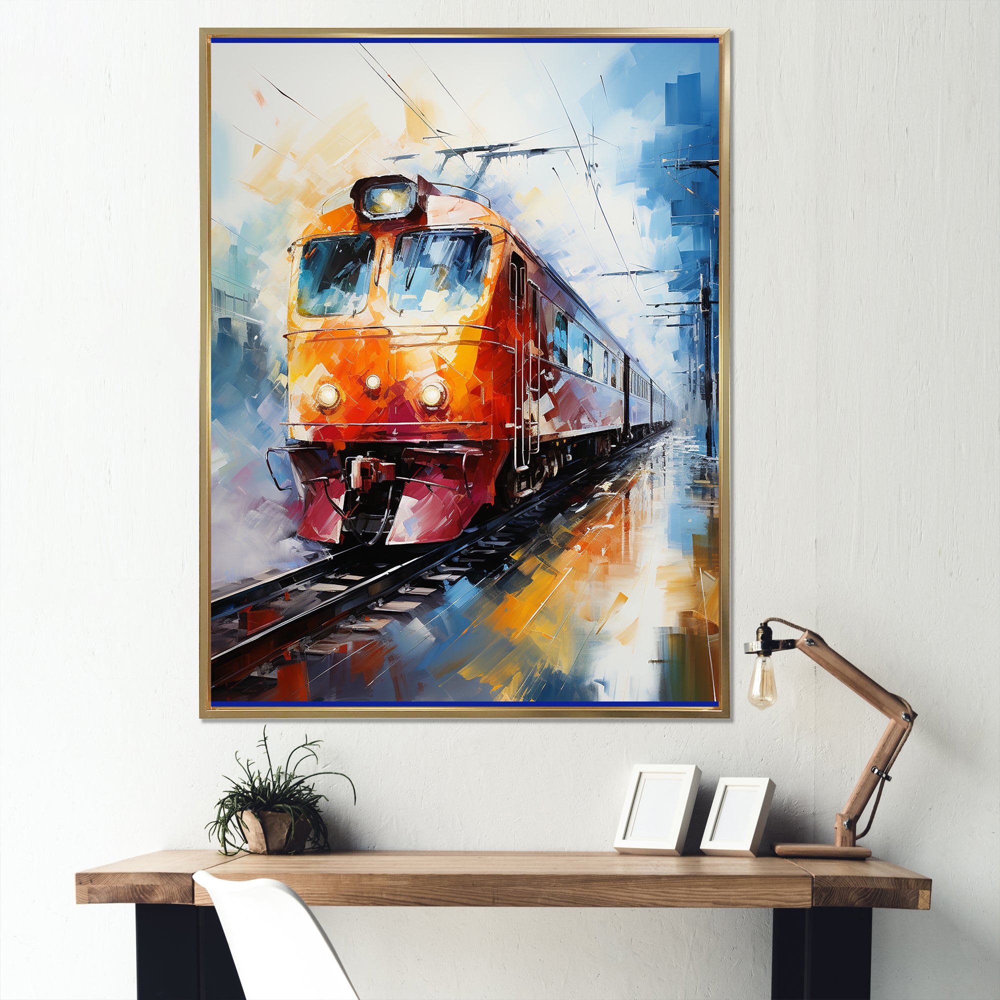 Abstract Train Vibrant Motion I - Train Canvas Wall Art