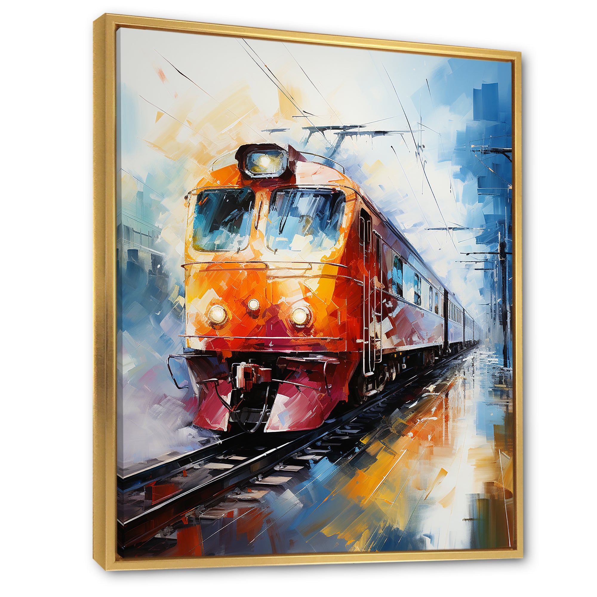 Abstract Train Vibrant Motion I - Train Canvas Wall Art
