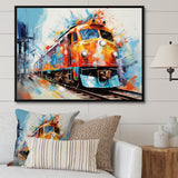 Abstract Train Vibrant Rails - Train Canvas Wall Art