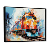 Abstract Train Vibrant Rails - Train Canvas Wall Art