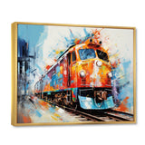 Abstract Train Vibrant Rails - Train Canvas Wall Art