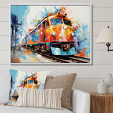 Abstract Train Vibrant Rails - Train Canvas Wall Art