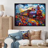 Abstract Train Whimsical Journey I - Train Canvas Wall Art