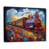 Abstract Train Whimsical Journey I - Train Canvas Wall Art