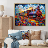 Abstract Train Whimsical Journey I - Train Canvas Wall Art