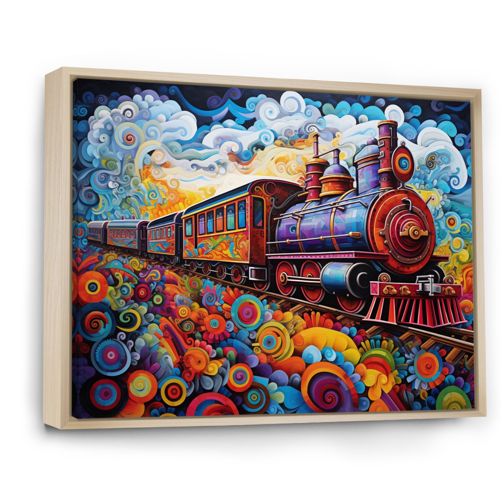 Abstract Train Whimsical Journey I - Train Canvas Wall Art
