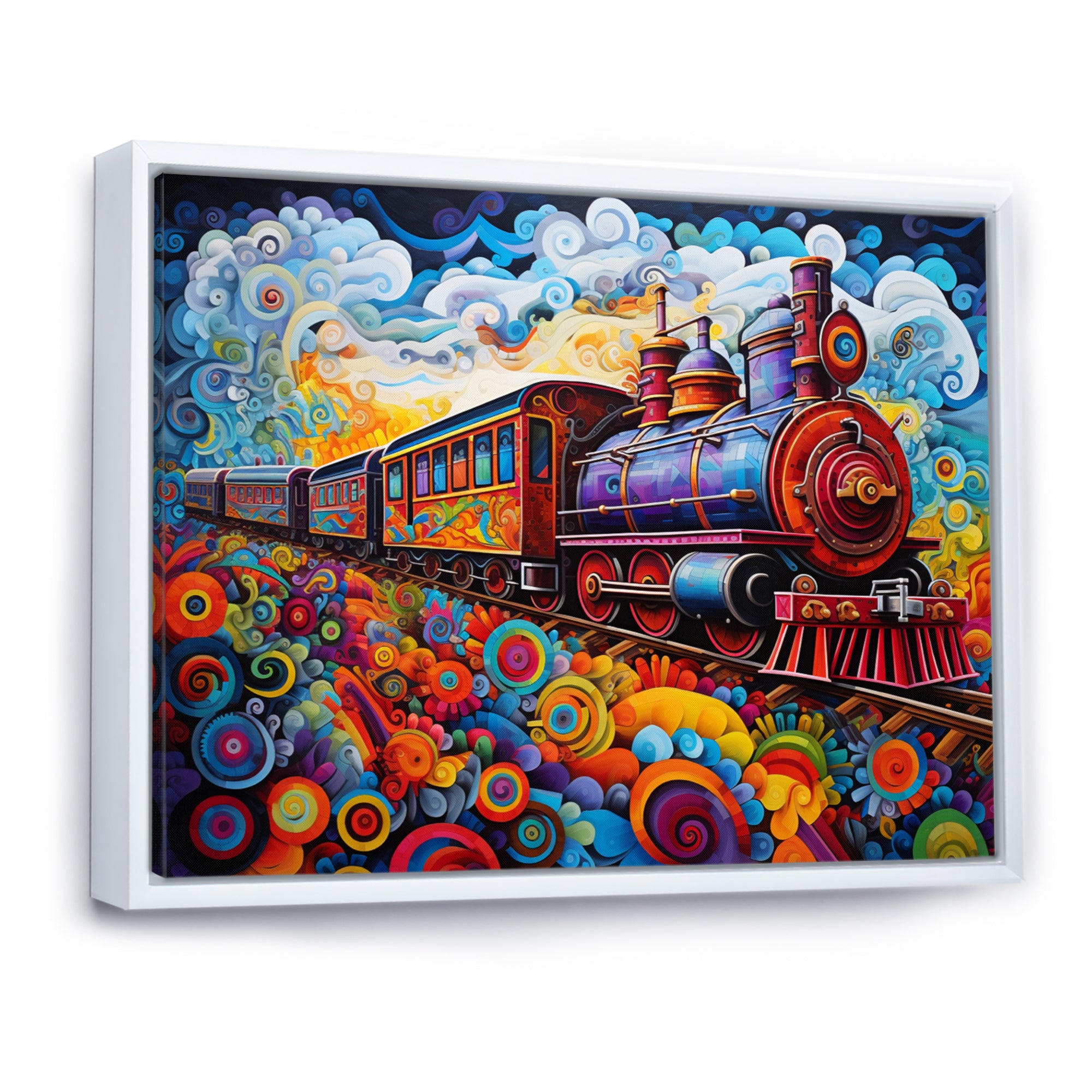 Abstract Train Whimsical Journey I - Train Canvas Wall Art