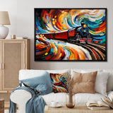 Abstract Train Whirling Momentum - Train Canvas Wall Art