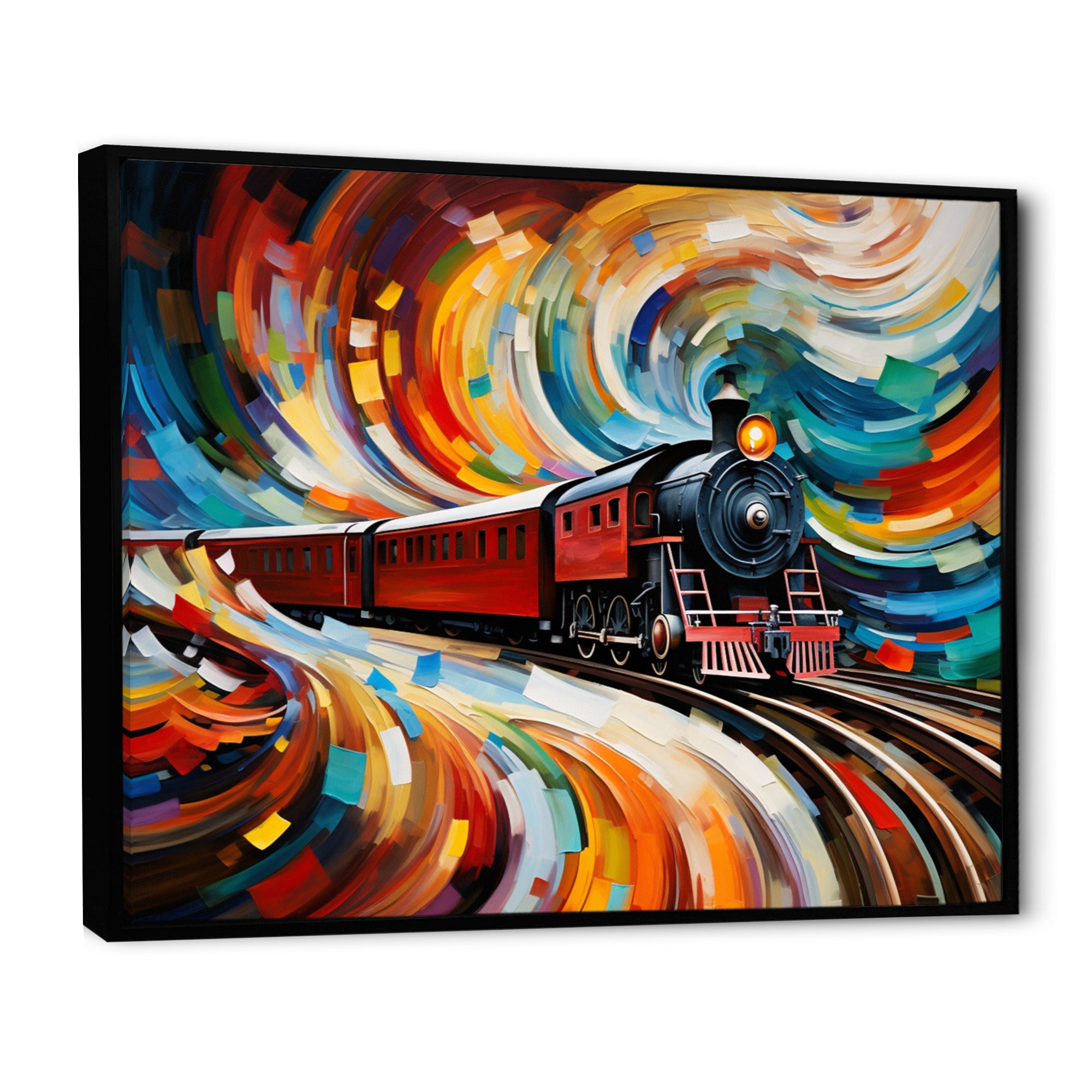 Abstract Train Whirling Momentum - Train Canvas Wall Art