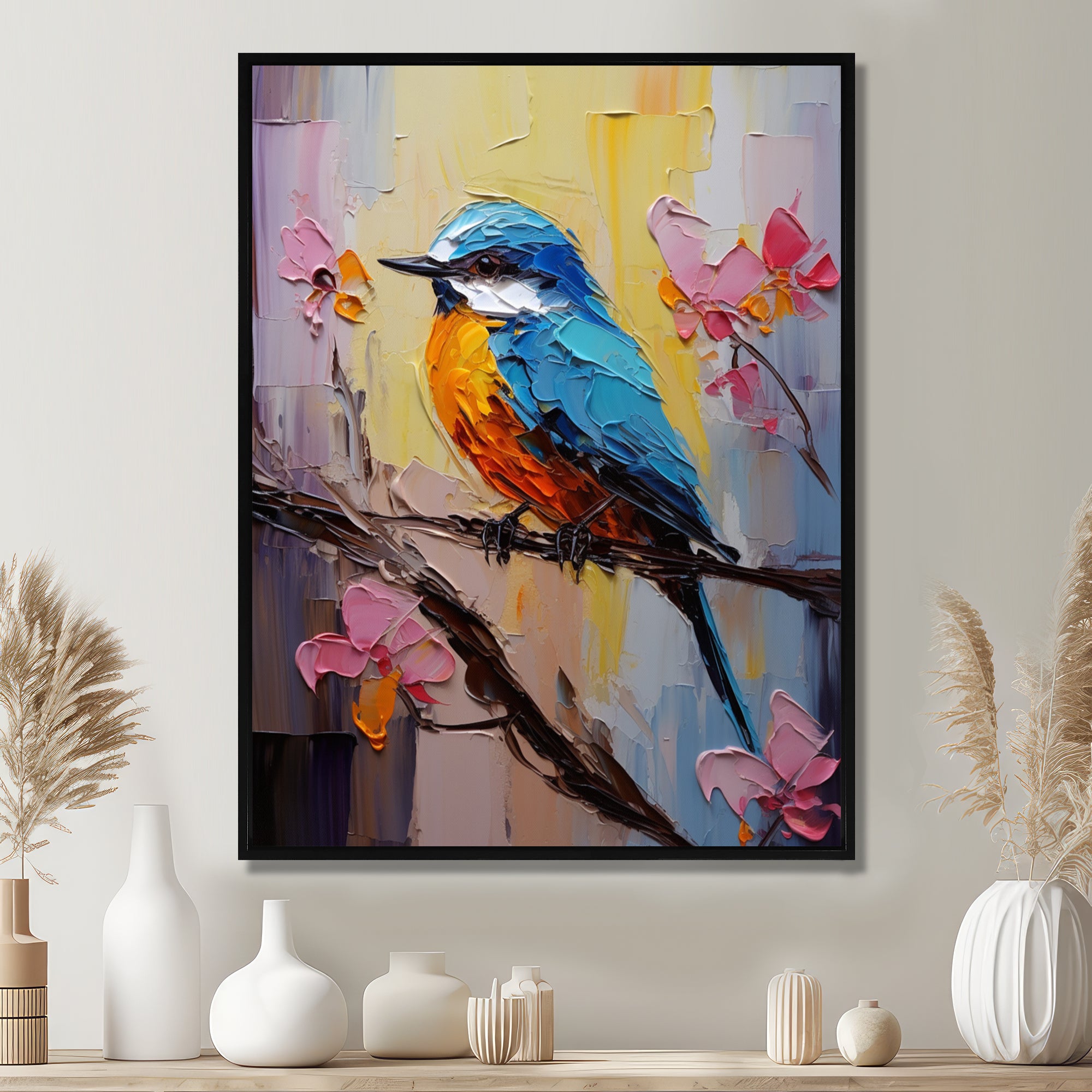 Bluebird Serenade Painting - Bird Wall Decor