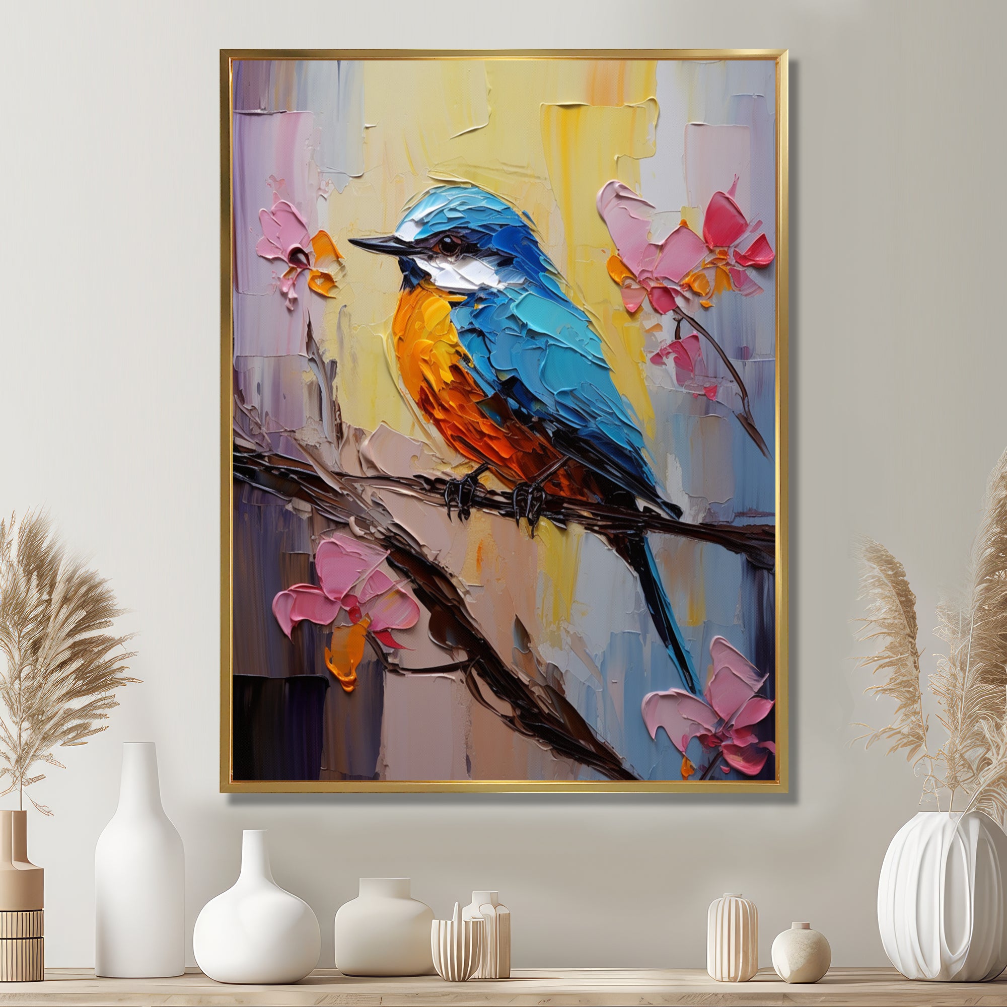 Bluebird Serenade Painting - Bird Wall Decor