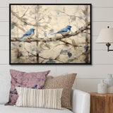 Bluebird Serenade Vintage Waterpainting - Blue Bird Wall Art
