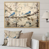 Bluebird Serenade Vintage Waterpainting - Blue Bird Wall Art