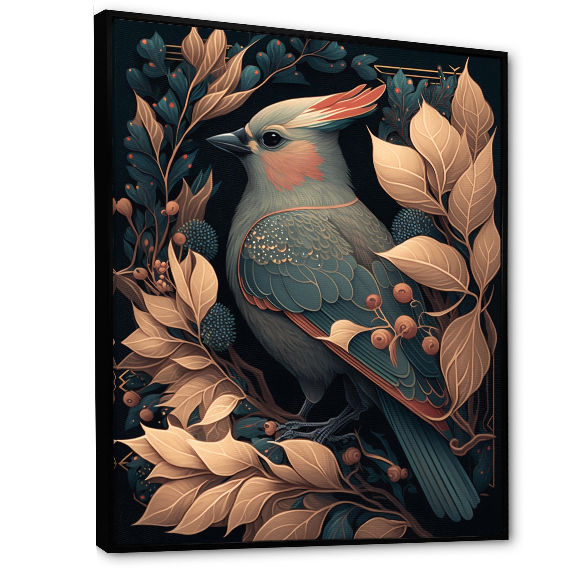 Cardinal Bird In Faded Retro Tones - Bird Home Decor Art