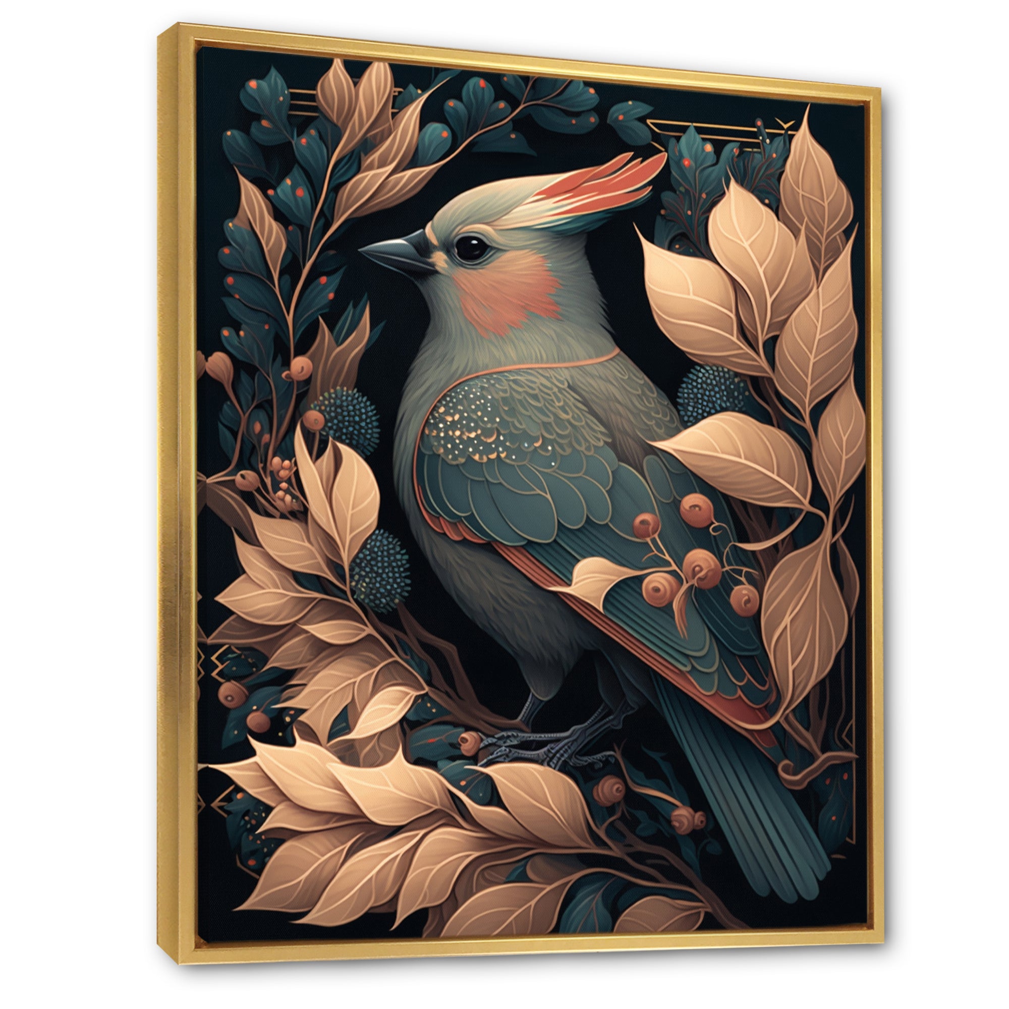 Cardinal Bird In Faded Retro Tones - Bird Home Decor Art