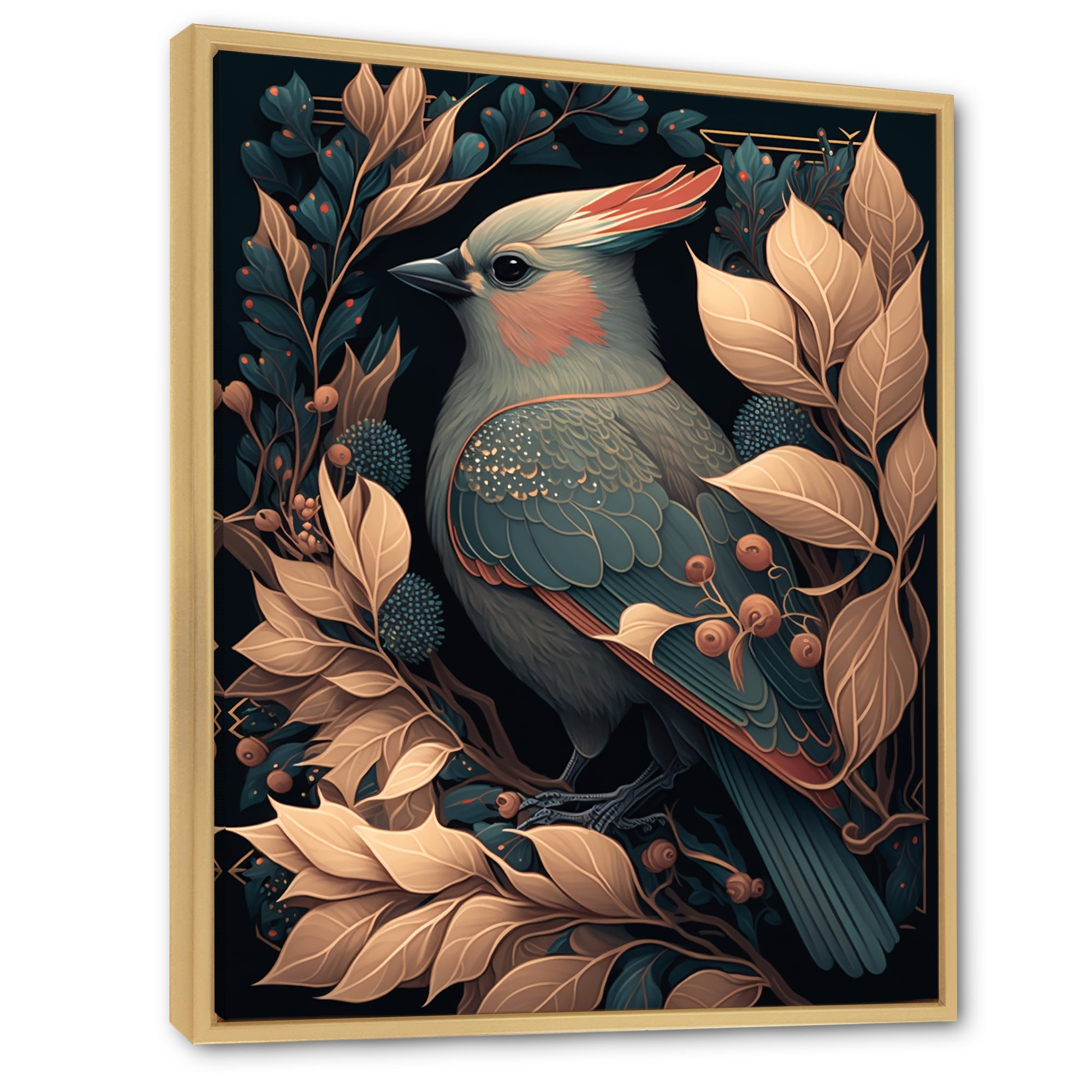 Cardinal Bird In Faded Retro Tones - Bird Home Decor Art