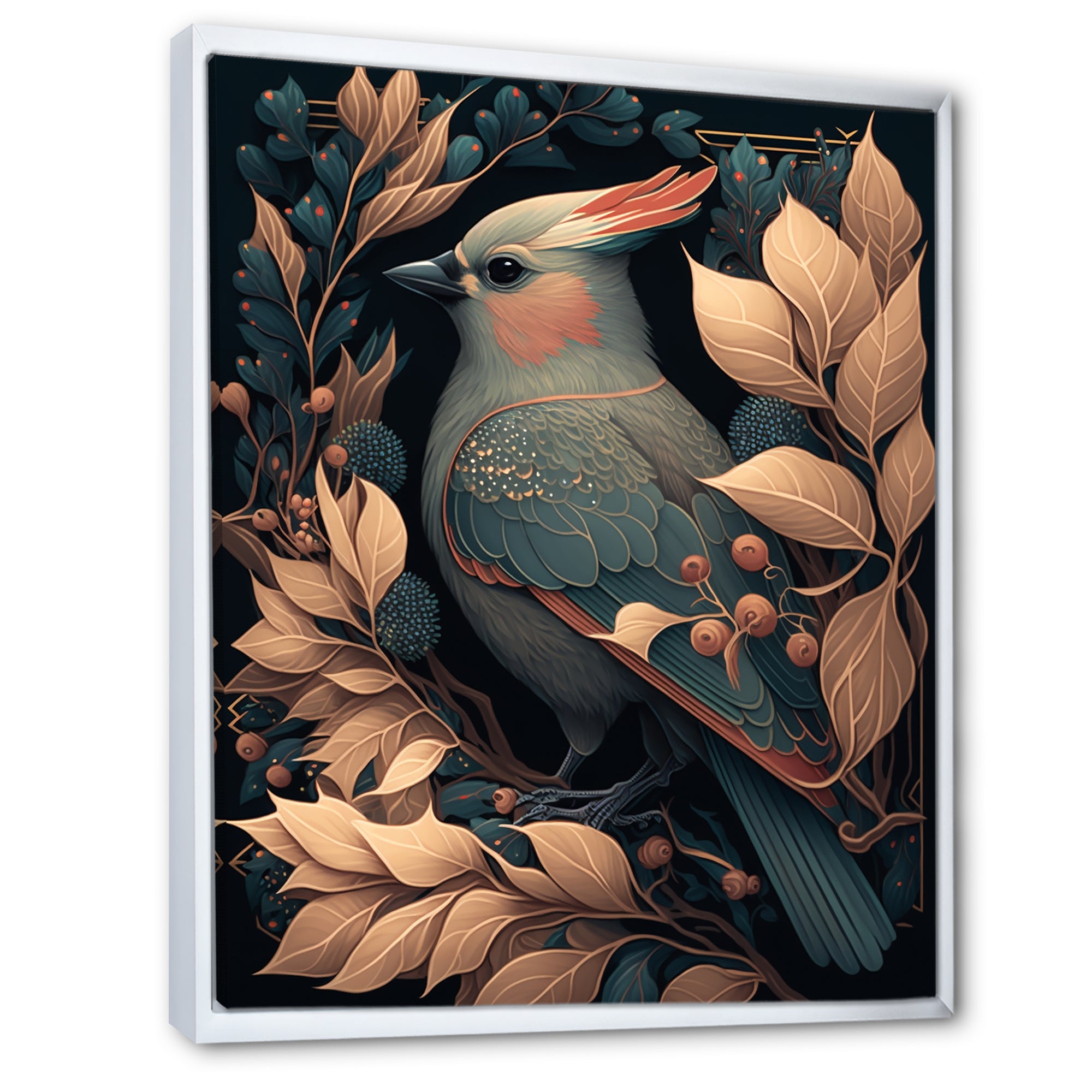 Cardinal Bird In Faded Retro Tones - Bird Home Decor Art