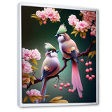 Pink Cardinal Birds On A Branch - Bird Bedroom Wall Art