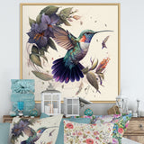 Purple Colibri Vintage Illustration - Bird Canvas Wall Art