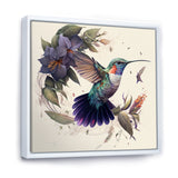 Purple Colibri Vintage Illustration - Bird Canvas Wall Art