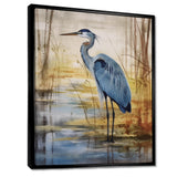 Blue Heron By The Waterside Watercolor - Bird Wall Art Prints