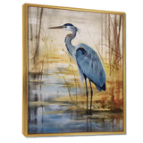 Blue Heron By The Waterside Watercolor - Bird Wall Art Prints
