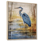 Blue Heron By The Waterside Watercolor - Bird Wall Art Prints