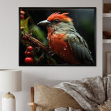 Orange Tropical Bird On Branch Nature Photography - Bird Wall Decor